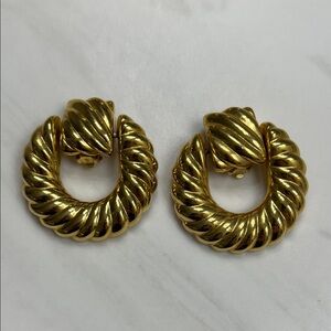 Vintage Goldtone Hoop Earrings and Goldtone Ball Earrings